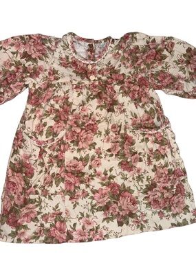 Vintage 90’s Allison Rose Girls 4T Floral Dress Hand Embroidered Lace Easter
